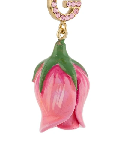 Shop Dolce & Gabbana Flower Drop Earrings In Pink
