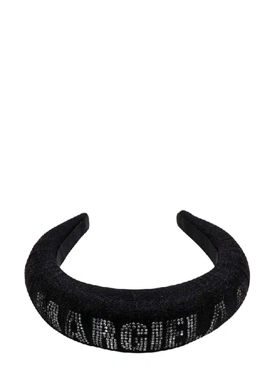 Shop Mm6 Maison Margiela Logo Embellished Headband In Black