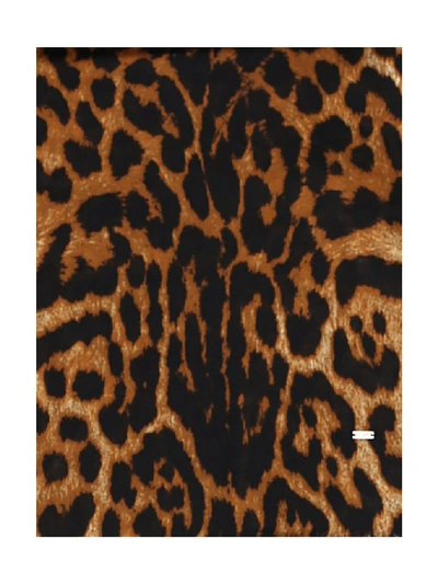 Shop Saint Laurent Leopard Print Scarf In Multi