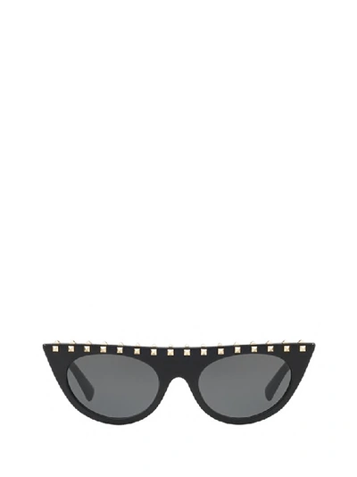 Shop Valentino Eyewear Rockstud Sunglasses In Black