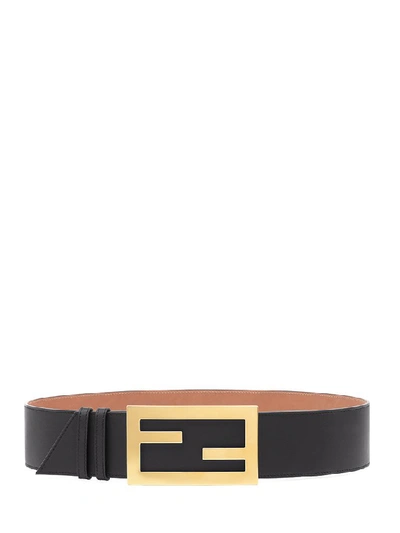 Shop Fendi Baguette Buckle Belt In Black