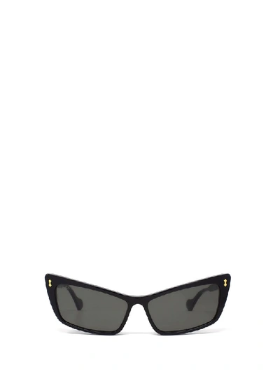 Shop Gucci Eyewear Cat Eye Frame Sunglasses In Black