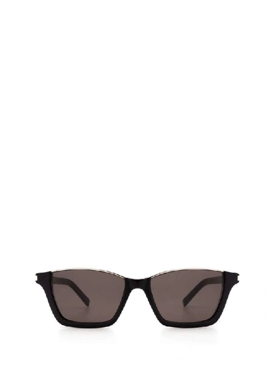 Shop Saint Laurent Eyewear Half Rim Sunglasses In Black
