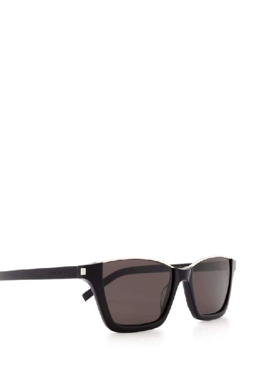 Shop Saint Laurent Eyewear Half Rim Sunglasses In Black