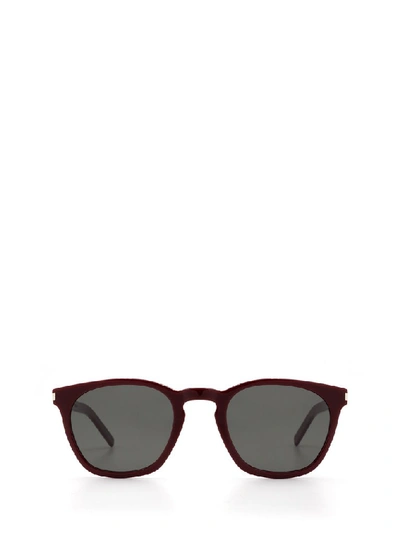 Shop Saint Laurent Eyewear Sl28 Slim Sunglasses In Red
