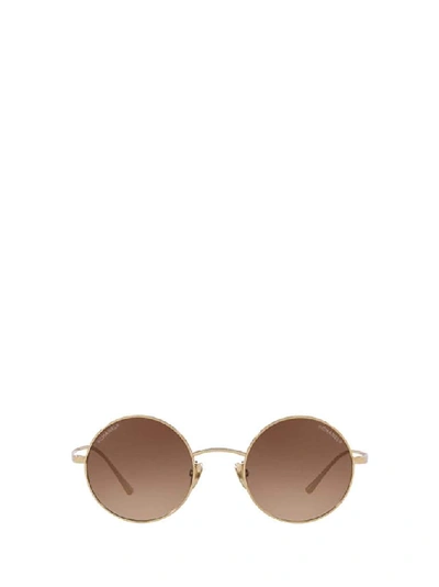 Pre-owned Chanel Round Frame Sunglasses In Gold