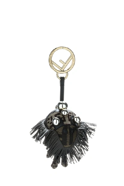 Shop Fendi Space Monkey Key Ring In Black