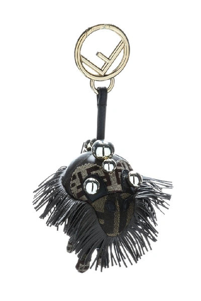 Shop Fendi Space Monkey Key Ring In Black