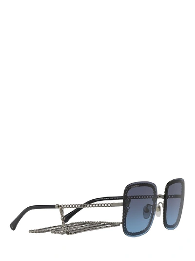 Pre-owned Chanel Square Frame Chain Sunglasses In Multi