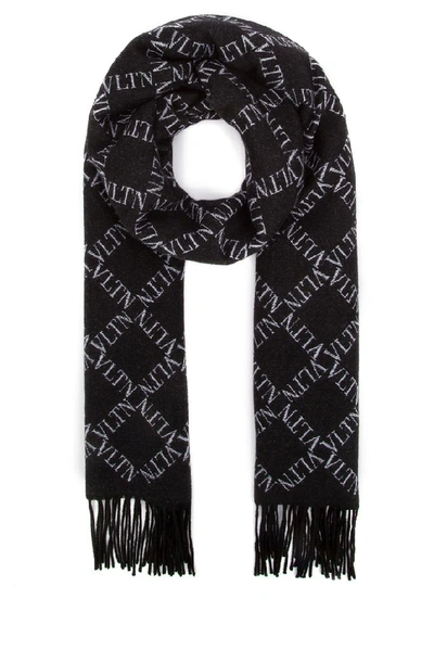 Shop Valentino Vltn Jacquard Scarf In Multi