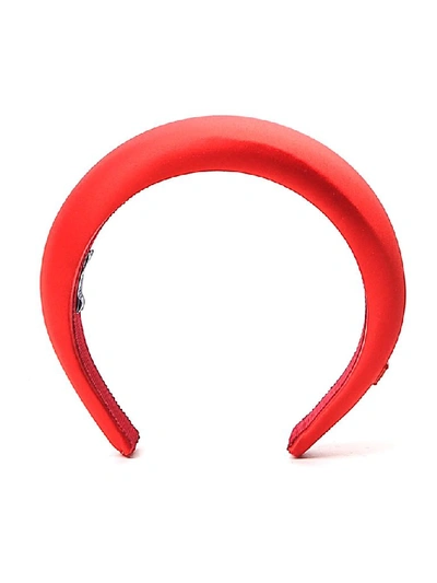 Shop Prada Logo Plaque Headband In Red