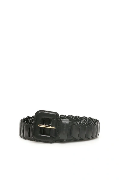 Shop Prada Woven Belt In Black