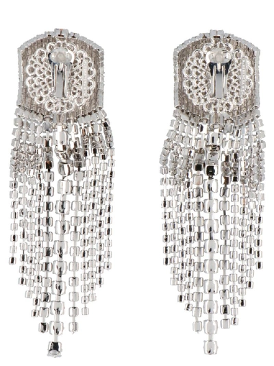 Shop Alessandra Rich Crystal Chandelier Earrings In Silver