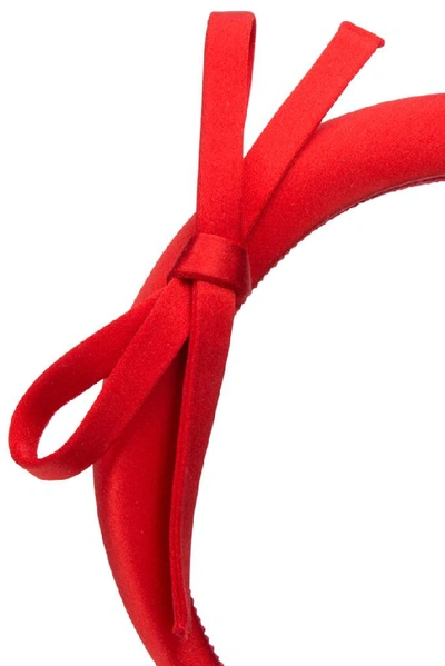 Shop Prada Bow Trim Headband In Red