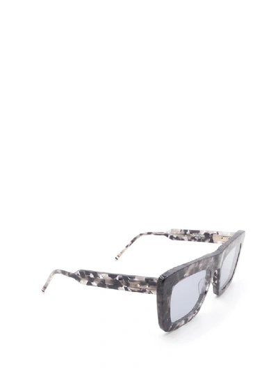 Shop Thom Browne Eyewear Rectangular Frame Sunglasses In Grey