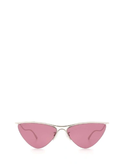 Shop Balenciaga Eyewear Triangular Frame Sunglasses In Silver