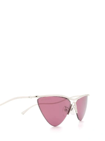 Shop Balenciaga Eyewear Triangular Frame Sunglasses In Silver