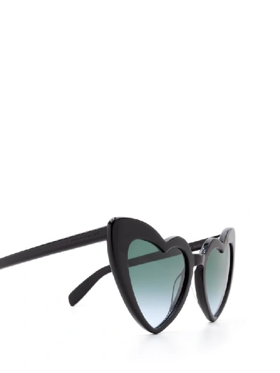 Shop Saint Laurent Eyewear Loulou Heart Sunglasses In Black