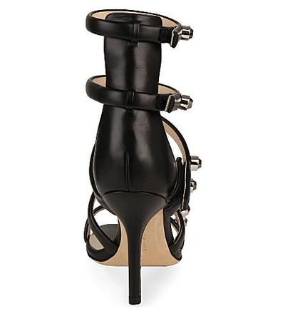 Shop Christopher Kane Multi-strap Heeled Sandals In Black