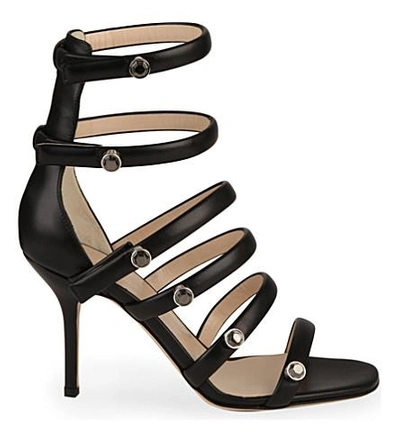 Shop Christopher Kane Multi-strap Heeled Sandals In Black