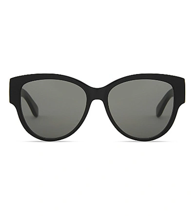 Saint Laurent Unisex Black M3 Oval-frame Sunglasses In Black