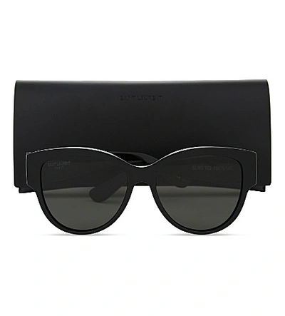Saint Laurent Unisex Black M3 Oval-frame Sunglasses In Black