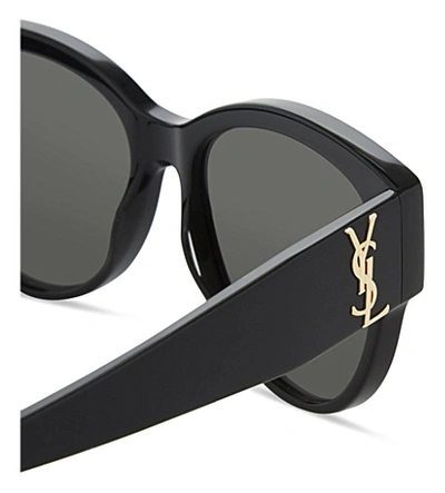 Saint Laurent Unisex Black M3 Oval-frame Sunglasses In Black