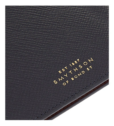Shop Smythson Panama Leather Wallet In Navy