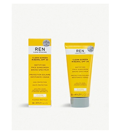 Shop Ren Clean Screen Mineral Spf 30 Mattifying Face Sunscreen