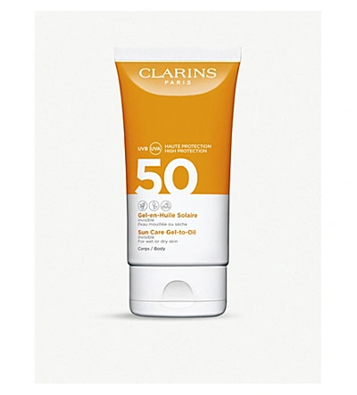 Shop Clarins Sun Care Gel-to-oil For Body Spf 50