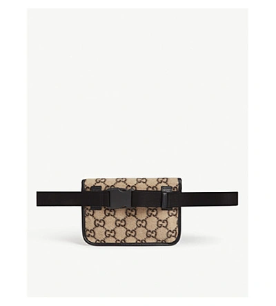 Shop Gucci Gg Wool Belt Bag In Blue+red