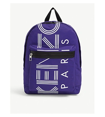 Shop Kenzo Sports Logo Nylon Backpack In Aubergine