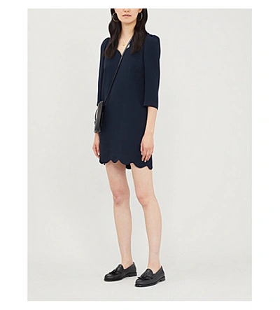 Shop Claudie Pierlot Riva Scalloped-edge Crepe Dress