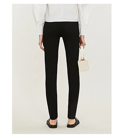 Shop Claudie Pierlot Power Branded-patch Skinny High-rise Jeans In Navy