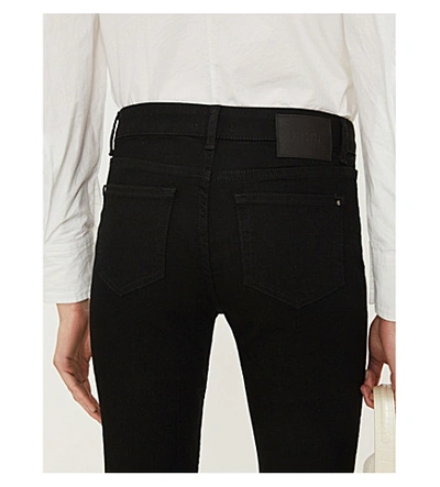 Shop Claudie Pierlot Power Branded-patch Skinny High-rise Jeans In Navy