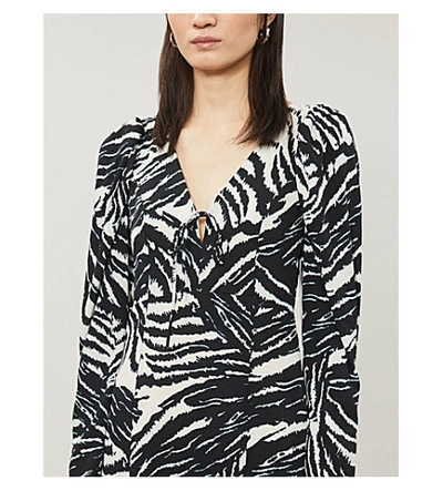 Shop Topshop Zebra-print Crepe Midi Dress