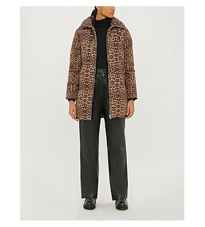 Shop Maje Leopard-print Shell Puffer Jacket In Print?.