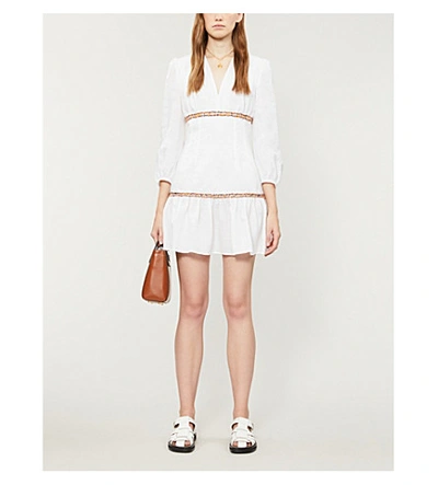 Shop Sandro Glory Ruffled Ramie Midi Dress