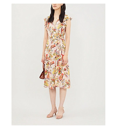 Shop Claudie Pierlot Floral-print Crepe Midi Dress