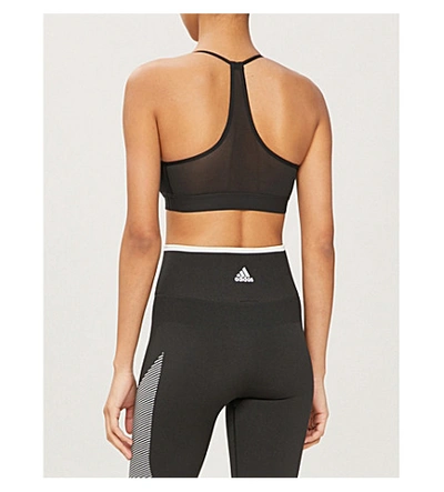 Shop Adidas Originals Badge Of Sport Logo-print Stretch-jersey Sports Bra In Black