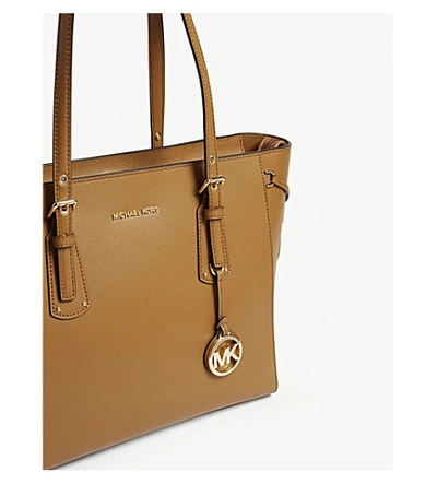 Shop Michael Michael Kors Voyager Leather Tote Bag In Berry