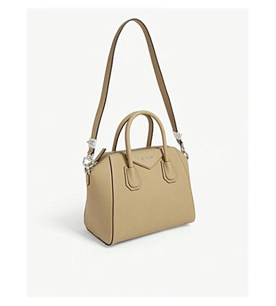 Shop Givenchy Antigona Small Leather Tote Bag In Beige Camel