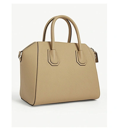 Shop Givenchy Antigona Small Leather Tote Bag In Beige Camel