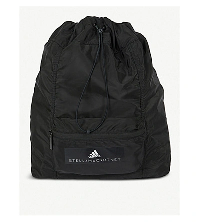 Shop Adidas By Stella Mccartney Logo-print Shell Backpack In Black White