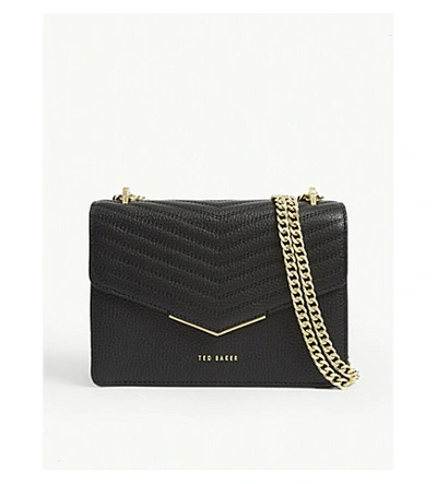 Shop Ted Baker Beckeey Leather Cross-body Bag In Black