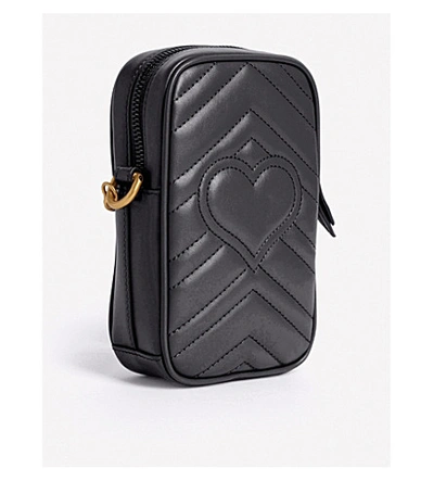 Shop Gucci Gg Marmont Mini Leather Shoulder Bag In Porcelain Rose