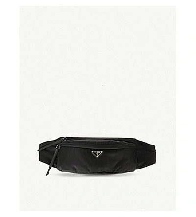 Shop Prada Logo Nylon Bumbag In Black