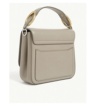 Shop Chloé C Small Square Leather Shoulder Bag In Motty Grey