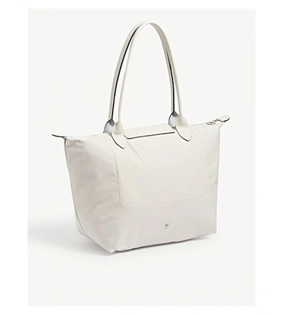 Shop Longchamp Le Pliage Club Large Nylon Tote Bag In Chalk