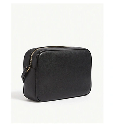 Shop Saint Laurent Mono Lou Leather Camera Bag In Black